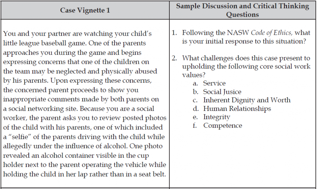 Case Vignette 1